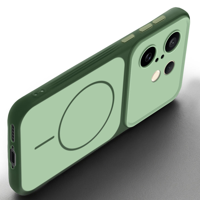 Slim silicone Green phone case for Vivo X200 FE 5G side angle view showing grip texture and precise cutouts