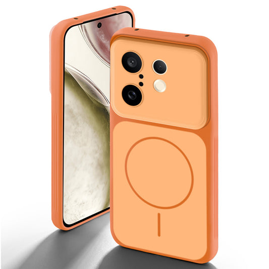 Dual tone silicone Orange back cover for Vivo X200 FE 5G showing camera protection and design