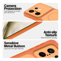 Orange Phone case for Vivo X200 FE 5G highlighting raised camera protection, anti-slip texture, and responsive side buttons