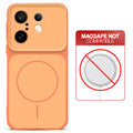 Dual tone silicone Orange phone cover for Vivo X200 FE 5G showing wireless charging not supported notice