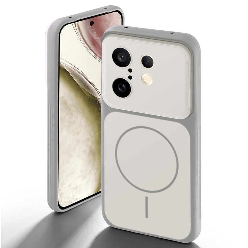 Dual tone silicone White back cover for Vivo X200 FE 5G showing camera protection and design