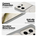 White Phone case for Vivo X200 FE 5G highlighting raised camera protection, anti-slip texture, and responsive side buttons