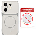 Dual tone silicone White phone cover for Vivo X200 FE 5G showing wireless charging not supported notice