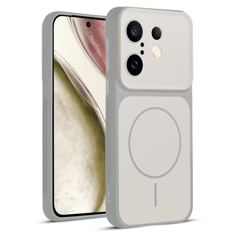 Full protective dual tone White silicone case for Vivo X200 FE 5G showing front and back design coverage