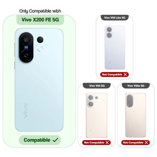 Shockproof Hybrid Transparent Phone Case For Vivo X200 FE 5G with Hard Back and Soft Bumper for Maximum Protection