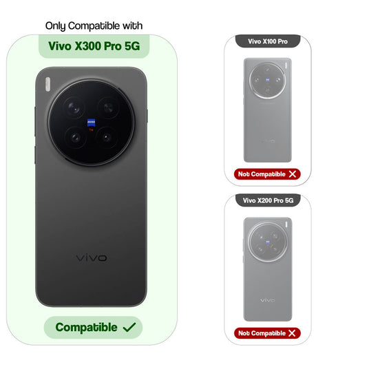 Slim Transparent TPU Back Cover with Silver Camera Ring for Vivo X300 Pro 5G