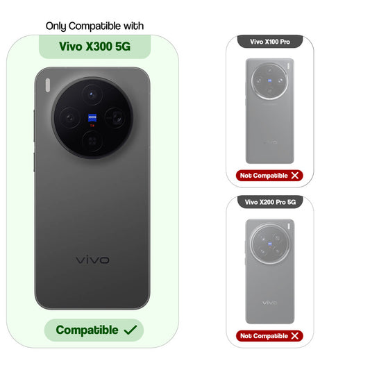 Slim Transparent TPU Back Cover with Silver Camera Ring for Vivo X300 5G