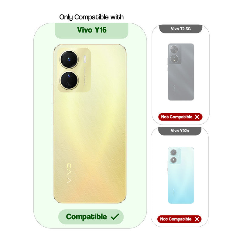 Compatibility comparison image showing Vivo Y16 supported, while other models are not compatible.