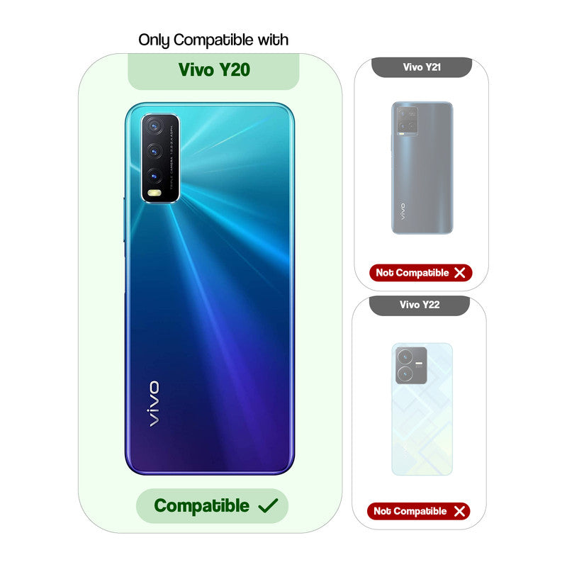 Compatibility comparison image showing Vivo Y20 supported, while other models are not compatible.