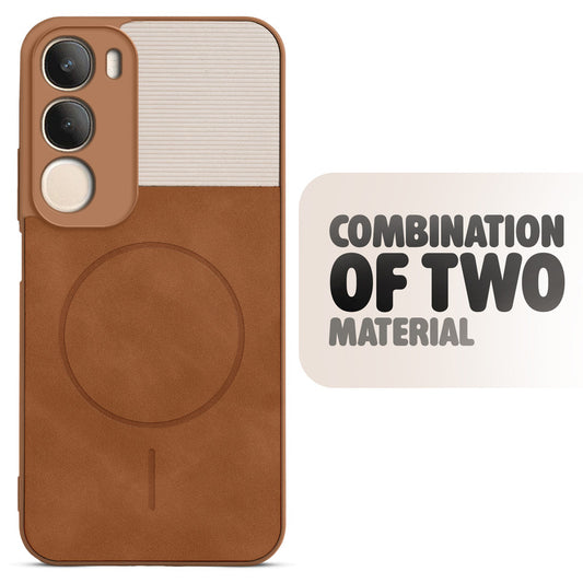 Hybrid PU Leather Matte Cover for Vivo Y29 5G
