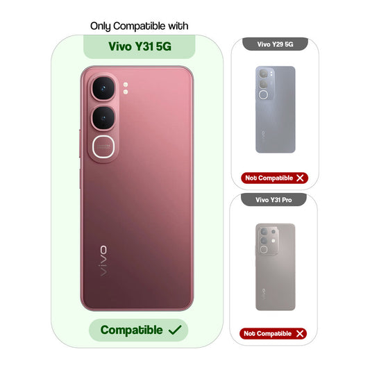 Silicone Frame Transparent Hard Back Ring Stand Case for Vivo Y31 2021