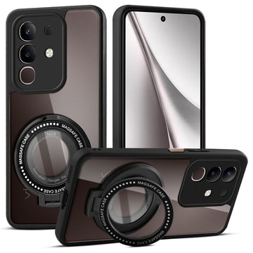 Soft Frame Clear Case Ring Holder Kickstand For Vivo Y31 Pro 5G