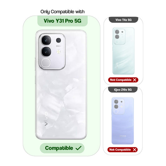 Transparent Back Cover with Silicone Frame Ring Stand Case for Vivo Y31 Pro 5G