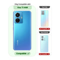 Clear hard back case compatibility guide showing fit for Vivo T1 44w and not compatible with other models