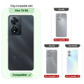 Clear hard back case compatibility guide showing fit for Vivo T2 5G and not compatible with other models