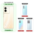 Clear hard back case compatibility guide showing fit for Vivo T2 Pro 5G and not compatible with other models