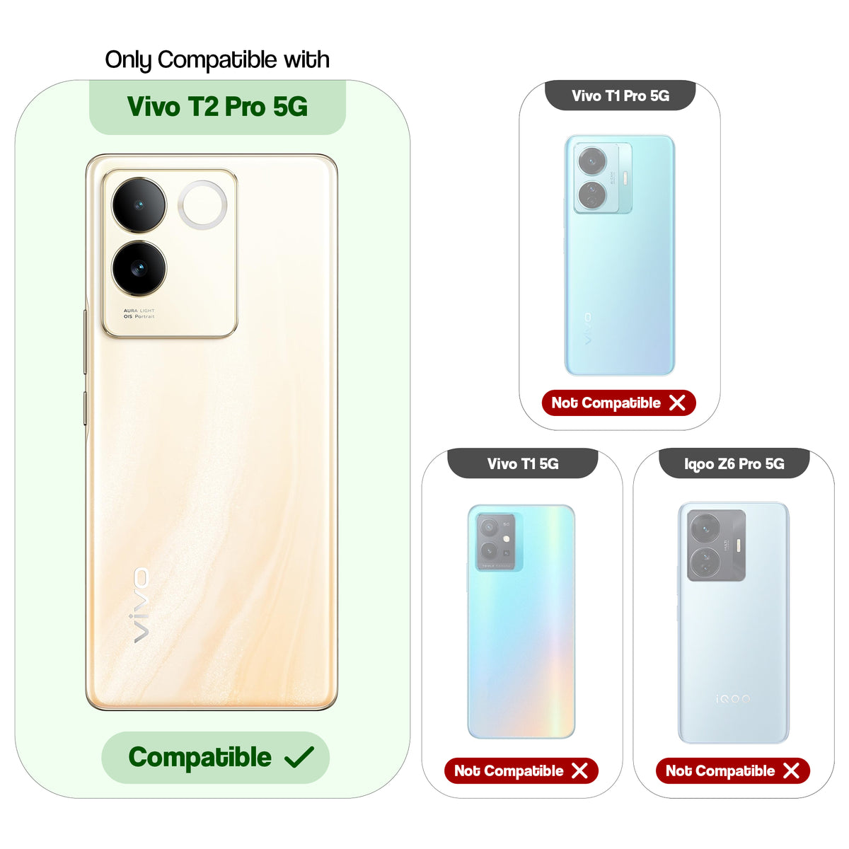 Ultra-Thin Frosted Hard Case for Vivo T2 Pro 5G