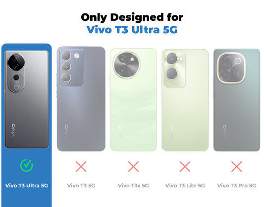 Soft Transparent Slim Fit Frosted Matte Silicone TPU With Grey Matte Ring Camera Protection Back Cover for Vivo T3 Ultra 5G