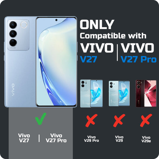 Silicone Frame Transparent Hard Back Cover for Vivo V27 Pro 5G