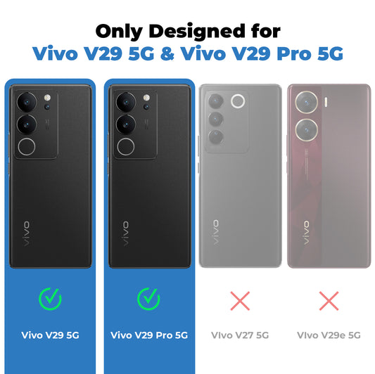 Premium Silicon Soft Framed Case with Clear Back Cover For Vivo V29 5G