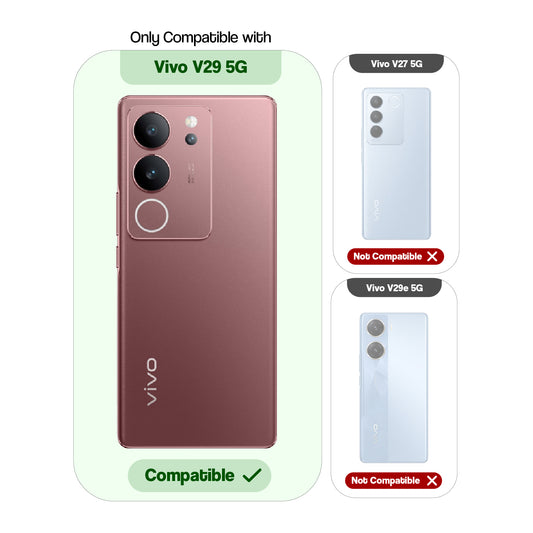 Transparent Back Cover with Silicone Frame Ring Stand Case for Vivo V29 5G