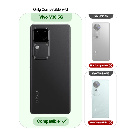 Silicone Frame Transparent Hard Back Ring Stand Case for Vivo V30 5G