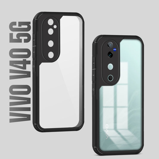 Silicone Border Transparent Back Cover for Vivo V40 5G