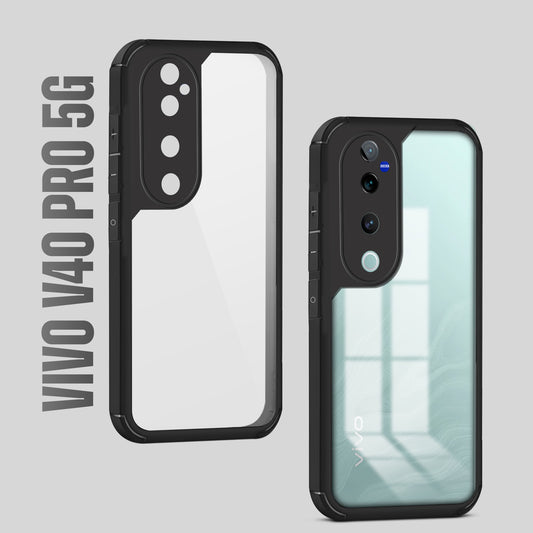 Silicone Border Transparent Back Cover for Vivo V40 Pro 5G