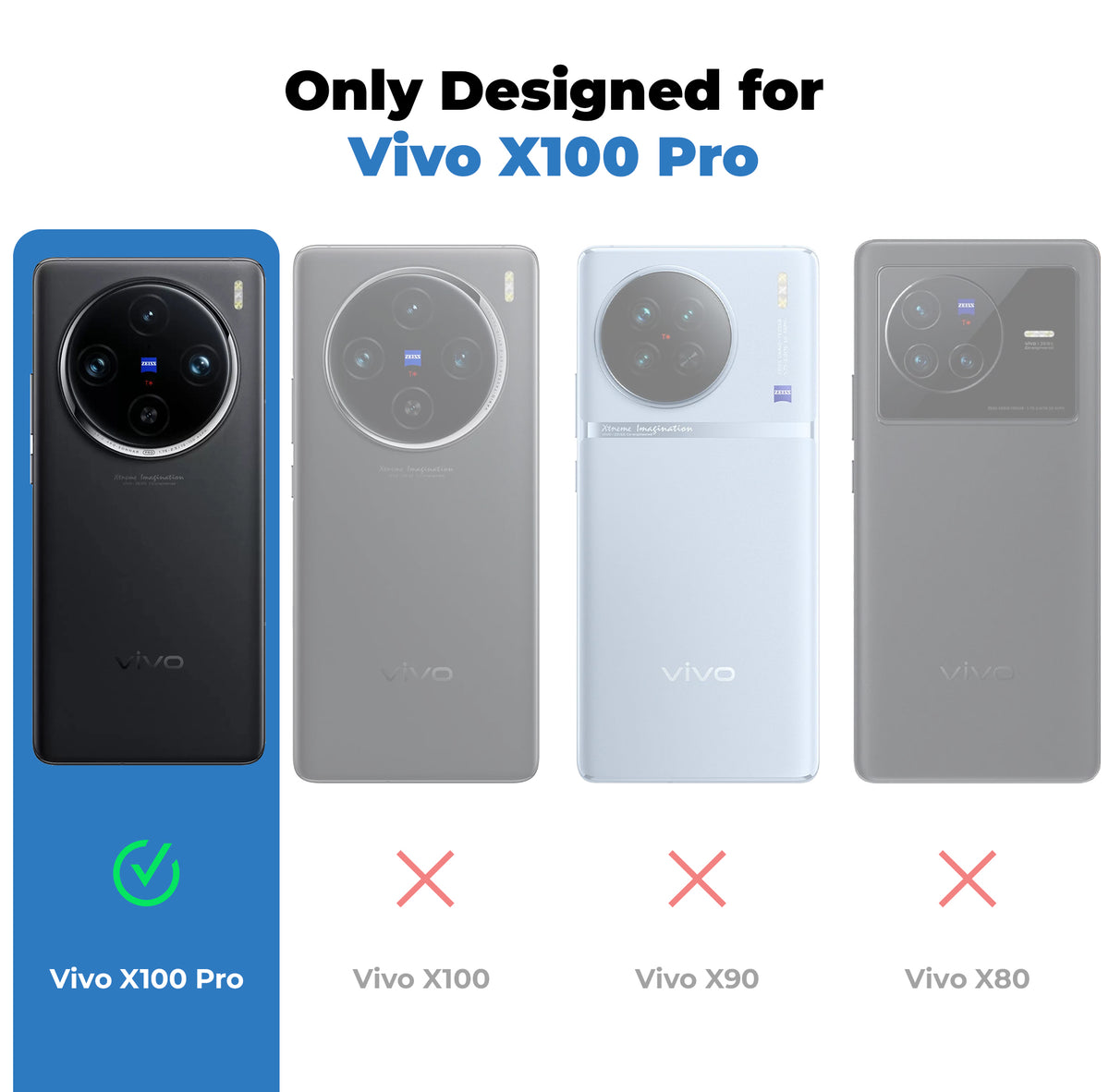 Silicone Frame Transparent Hard Back Cover for Vivo X100 Pro 5G