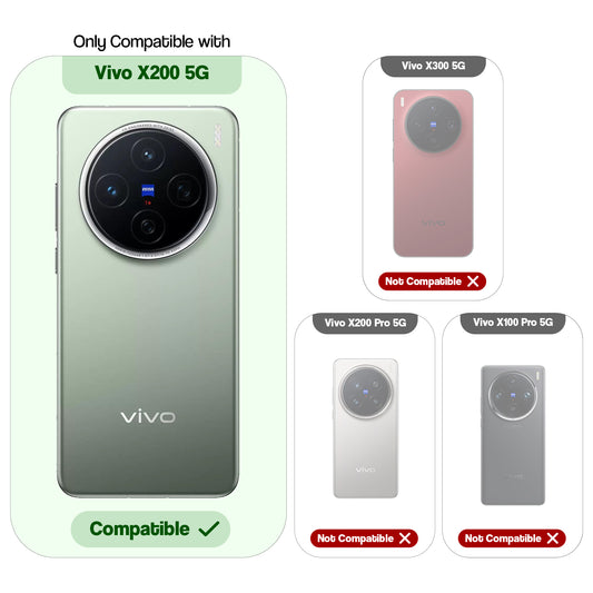 Transparent Shockproof Phone Back Cover Case With Raised Edges For Vivo X200 5G
