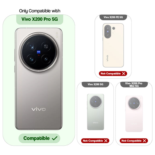 Transparent Shockproof Phone Back Cover Case With Raised Edges For Vivo X200 Pro 5G