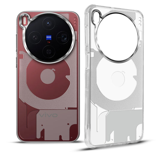 Slim Transparent TPU Back Cover with Silver Camera Ring for Vivo X300 5G