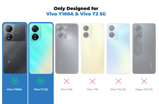 Transparent Back Cover with Silicone frame Matte Ring Holder Kickstand Case For Vivo Y100A 5G