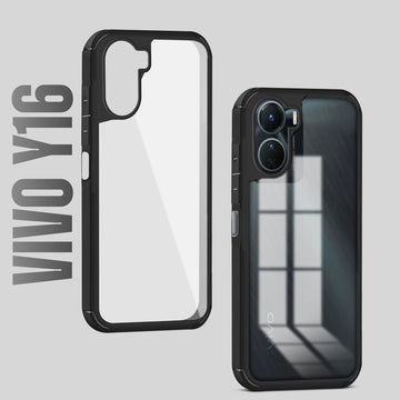 Silicone Frame Transparent Hard Back Cover for Vivo Y16