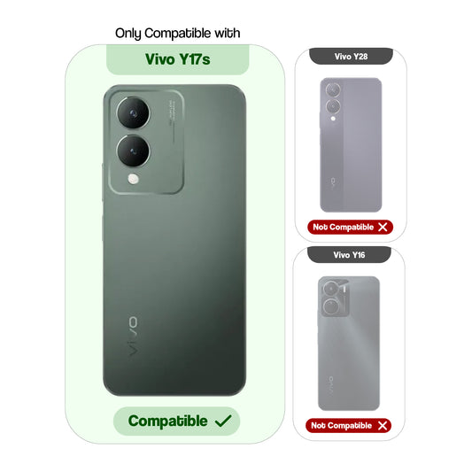 Transparent Back Cover with Silicone Frame Ring Stand Case for Vivo Y17s