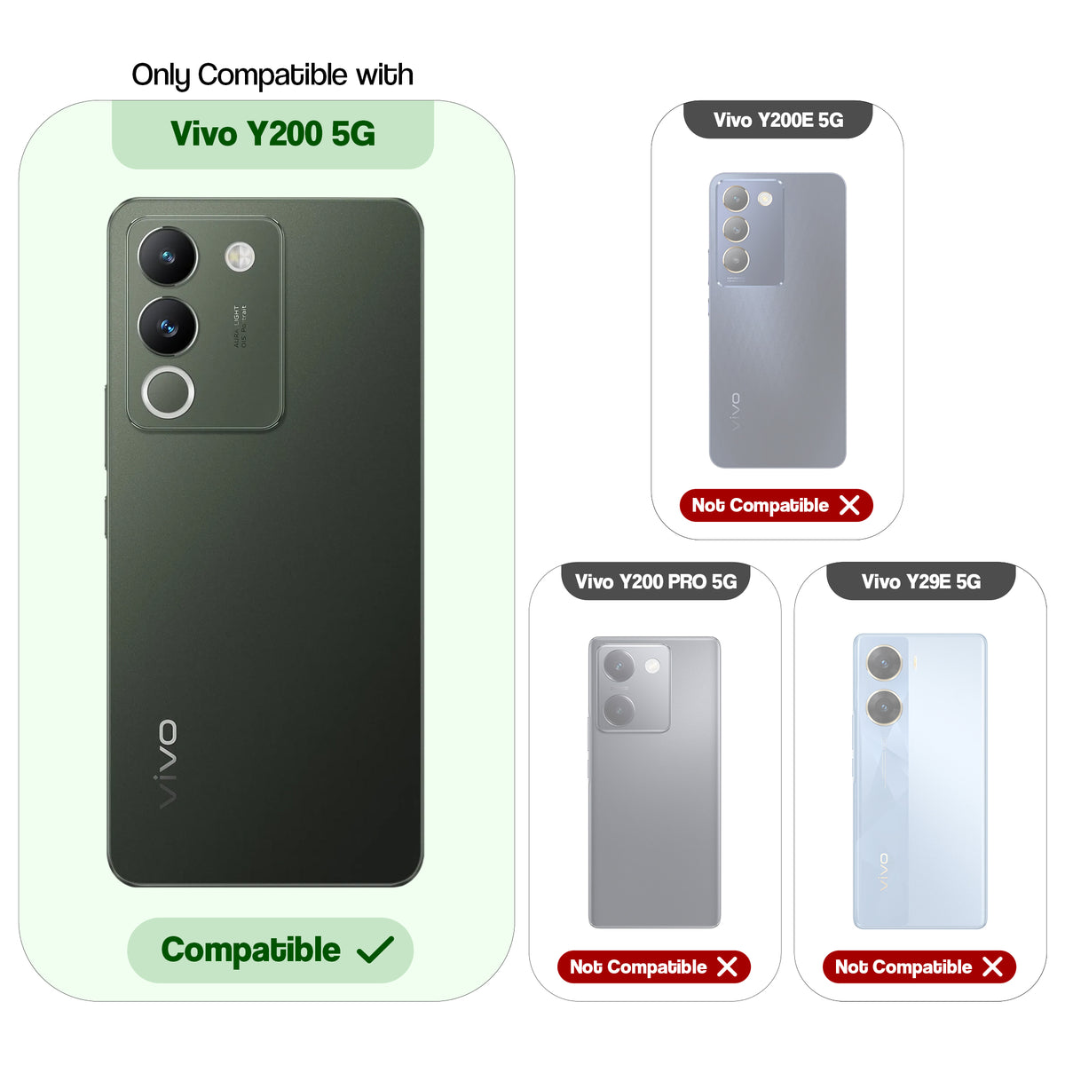 Silicone Grip Clear Case Ring Holder Kickstand For Vivo Y200 5G