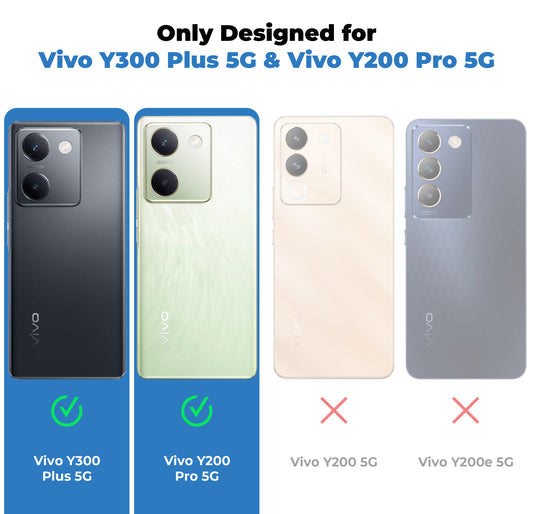 Crystal Clear Premium Shiny colorful Edges Hard Back Case For  Vivo Y300 Plus 5G