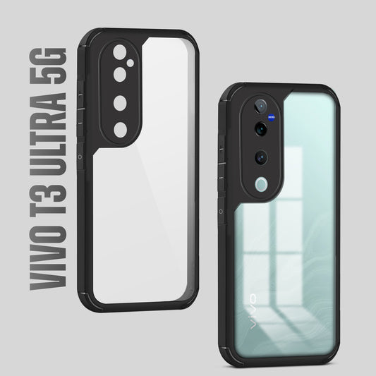 Silicone Border Transparent Back Cover for Vivo T3 Ultra 5G