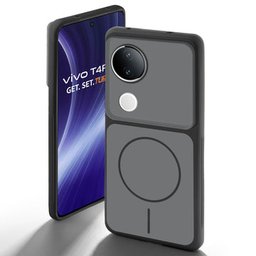 Dual Tone Silicone Back Cover Case With Metal Like Buttons For Vivo T4R 5G