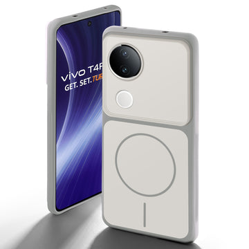 Dual Tone Silicone Back Cover Case With Metal Like Buttons For Vivo T4R 5G