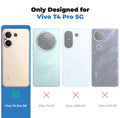 Clear hard back case compatibility guide showing fit for Vivo T4 Pro 5G and not compatible with other models