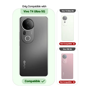 Crystal Clear Anti-Yellow Transparent Back Cover Case With Camera Ring Protection for Vivo T4 Ultra 5G