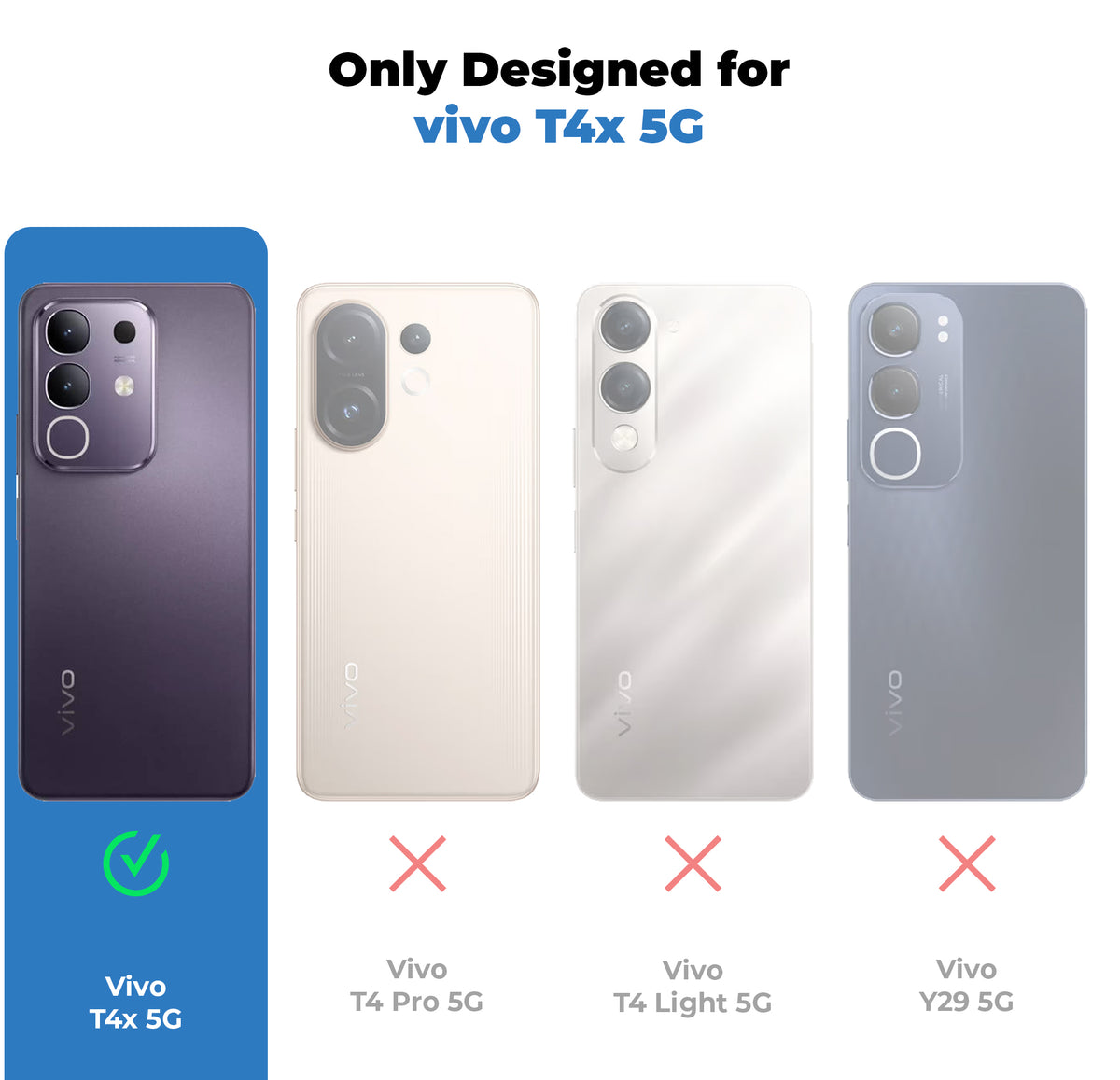 Cushion Grip Leather Case for Vivo T4x 5G