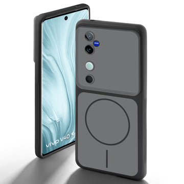 Dual Tone Silicone Back Cover Case With Metal Like Buttons For Vivo V40 5G