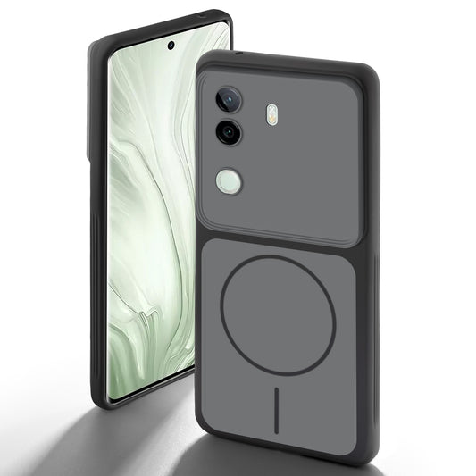 Dual Tone Silicone Back Cover Case With Metal Like Buttons For Vivo V40e 5G