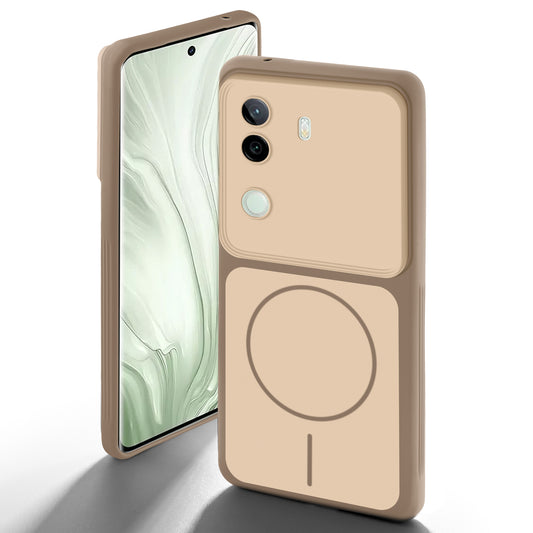 Dual Tone Silicone Back Cover Case With Metal Like Buttons For Vivo V40e 5G