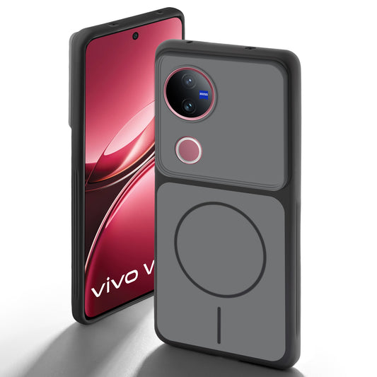 Dual Tone Silicone Back Cover Case With Metal Like Buttons For Vivo V50 5G