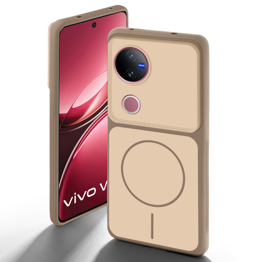 Dual Tone Silicone Back Cover Case With Metal Like Buttons For Vivo V50 5G