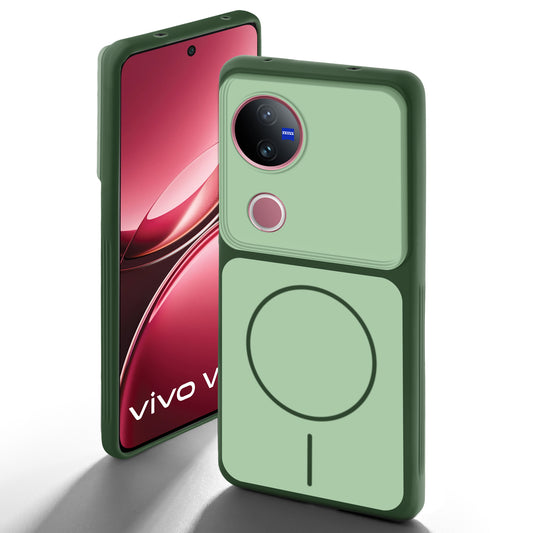 Dual Tone Silicone Back Cover Case With Metal Like Buttons For Vivo V50 5G