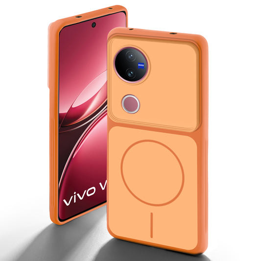 Dual Tone Silicone Back Cover Case With Metal Like Buttons For Vivo V50 5G